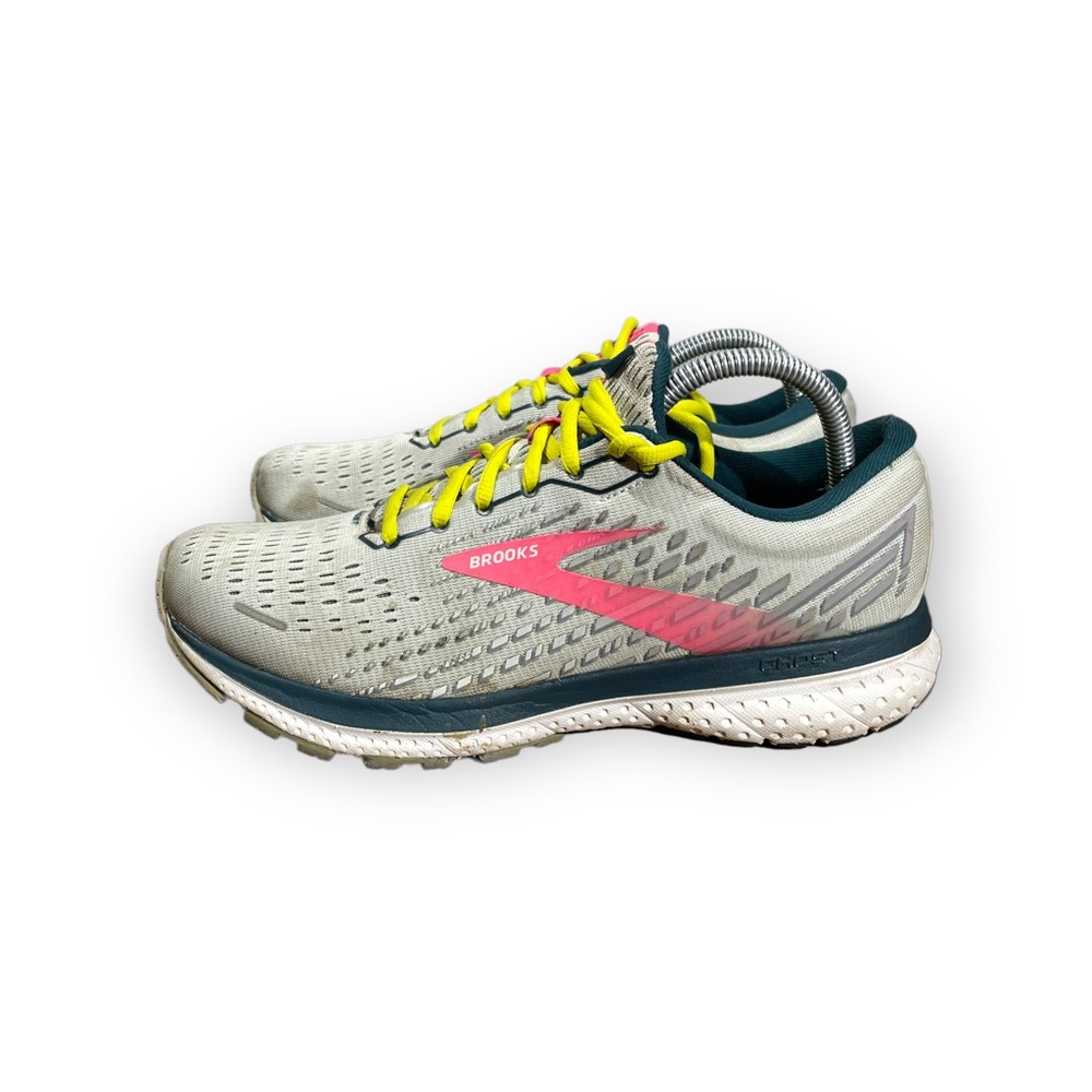 Brooks Womens Ghost 13 Ice Flow/Pink/Pond Running Shoes Size 9.5